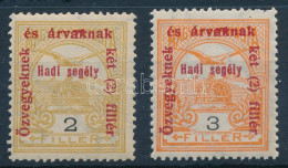 ** 1915 Hadisegély II. 2f és 3f "ÁRVAKNAK" Lemezhibával / With Plate Varieties - Andere & Zonder Classificatie