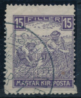 O 1916 Fehérszámú Arató 15f Elfogazva / Mi 187 Shifted Perforation - Autres & Non Classés