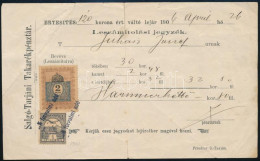 1906 Számla Turul 1f és Okmánybélyeggel Illetékelve / Postal And Fiscal Stamp On Invoice - Sonstige & Ohne Zuordnung