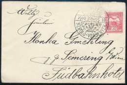 1910 Turul 10f Levélen "BUDAPEST / REPÜLŐ-VERSENYEK" Alkalmi Bélyegzéssel / Cover With Special Cancellation Budapest Air - Autres & Non Classés