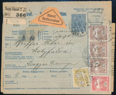 1912 Utánvétes Csomagszállító Perfin Bélyegekkel / COD Parcel Card With Perfin Stamps "NAGYVÁRAD" - "MOLYFALVA" Postaügy - Other & Unclassified