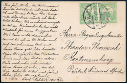 1912 Képeslap Turul 2 X 5f Bérmentesítéssel Német Délnyugat-Afrikába / Postcard To German South West Africa "BUDAPEST" - Autres & Non Classés