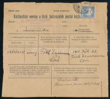 1912 Kézbesítési Vevény Bírói Határozatról, Turul 25f Bélyeggel / Delivery Receipt - Sonstige & Ohne Zuordnung