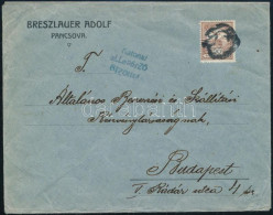 ~1914 Levél Turul 20f Bélyeggel és Pancsova Szükségbélyegzéssel / Cover With Auxiliary Postmark - Autres & Non Classés
