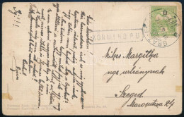 1916 Képeslap "GRAZ-GYŐR" Vasúti Mozgóposta + "KÖRMEND" Pályaudvari Bélyegzéssel / Postcard With Railway Postmarks - Other & Unclassified