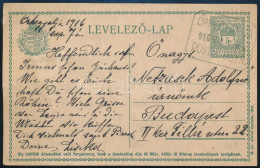 1916 5f Díjjegyes Levelezőlap "ŐRHEGYALJA" Postaügynökségi Bélyegzéssel / PS-card With Postal Agency Postmark - Autres & Non Classés