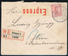 1917 Ajánlott Expressz Levél Turul 1K Bérmentesítéssel Bécsbe / Registered Express Cover To Vienna - Other & Unclassified