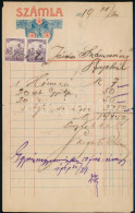 1919 Számla Arató 15f Párral / 15f Pair Postal Stamp On Invoice - Autres & Non Classés