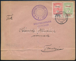 1914 Tábori Posta Levél 2 Db Hadisegély Bélyeggel / Field Post Cover "K.u.k. ETAPPEN-STATIONS-KOMMANDO" + "FP 93" - Otros & Sin Clasificación