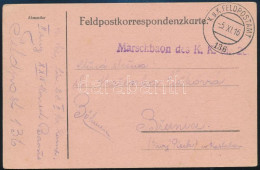 1916 Tábori Posta Levelezőlap / Field Postcard "Marschbaon Des K.K. Nr.28." + "FP 136" - Altri & Non Classificati