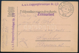 1916 Tábori Posta Levelezőlap / Field Postcard "K.u.k. Etappenpferdedepot Nr. I/11" + "FP 224" - Andere & Zonder Classificatie