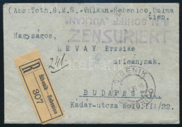 1918 Ajánlott Tábori Posta Levél Teljes Tartalommal / Registered Field Post Cover With Full Content "S.M.S. VULKAN" - Autres & Non Classés