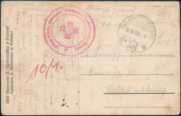1915 Tábori Posta Képeslap / Field Postcard "Pécsi Vörös Keresztes Önkénytes Egészségügyi Osztag" + "TP 351 B" - Autres & Non Classés
