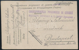 1919 Hadifogoly Levelezőlap Bolognaból Budapestre/ Italian POW Postcard To Hungary - Autres & Non Classés