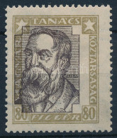 * 1919 Magyar Tanácsköztársasági Arcképek 80f Fekvő Vízjellel, Elcsúszott Középrésszel / Mi 265 With Shifted Middle Part - Other & Unclassified