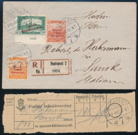 1919 Ajánlott Levél 3 Db Bélyeggel Budapestről Sanokba Küldve, Postai Feladóvevénnyel / Registered Cover To Sanok With R - Autres & Non Classés
