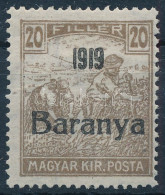 * Baranya I. 1919 Arató 20f / Mi 23. Signed: Bodor - Otros & Sin Clasificación