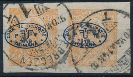 O Debrecen I. 1919 Hírlapbélyeg ívszéli Pár / Margin Pair. Signed: Bodor - Autres & Non Classés