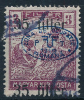 O Debrecen I. 1919 Arató 35f/3f Kettős Felülnyomással / Double Perforation. Signed: Bodor - Otros & Sin Clasificación