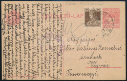 1919 Díjkiegészített Díjjegyes Levelezőlap Temesvári Cenzúrával / Censored PS-card - Altri & Non Classificati