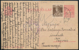 1919 Díjkiegészített Díjjegyes Levelezőlap Temesvári Cenzúrával / Censored PS-card - Autres & Non Classés