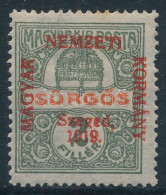 * Szeged 1919 Sürgős Bélyeg / Mi 2. Signed: Bodor (rozsda / Stain) - Autres & Non Classés