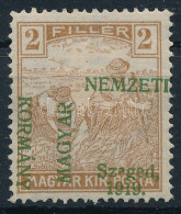 * Szeged 1919 Arató 2f Elcsúszott Felülnyomással / Mi 6 With Shifted Overprint. Signed: Bodor - Autres & Non Classés