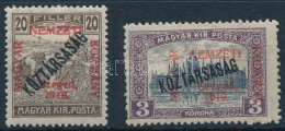 * Szeged 1919 Arató/Köztársaság 20f és Parlament/Köztársaság 3K / Mi 33, 35. Signed: Bodor - Otros & Sin Clasificación