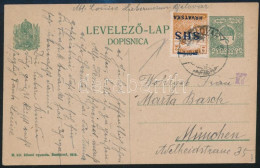 S.H.S. 1919 8f Díjjegyes Levelezőlap Arató 2f Kiegészítéssel "BJELOVAR" / PS-card With Additional Franking. Signed: Bodo - Autres & Non Classés