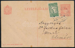 SHS 1921 10f Díjjegyes Levelezőlap Szerb Díjkiegészítéssel / PS-card With Serbian Additional Franking - Other & Unclassified