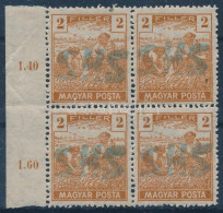 ** Belatinc 1919 Arató 2f ívszéli Négyestömb Magánkiadás / Private Issue, Block Of 4. Signed: Bodor - Other & Unclassified