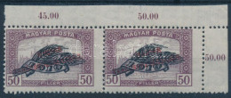 ** 1920 Búzakalász 50f ívsarki Pár Elfogazva / Mi 303 Corner Pair With Shifted Perforation - Sonstige & Ohne Zuordnung