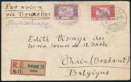 1920 Ajánlott Légi Levél Belgiumba Ikarusz Bérmentesítéssel / Registered Airmail - Andere & Zonder Classificatie