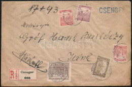 1920 Ajánlott Levél 5 Db Bélyeggel / Registered Cover "CSENGER" - Other & Unclassified