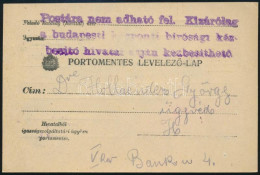 1921 Portómentes Budapest Helyi Levelezőlap / Local Postcard - Otros & Sin Clasificación