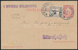 1921 Díjjegyes Levelezőlap Hivatalos 60f Díjkiegészítéssel / PS-card With Official Stamp - Other & Unclassified