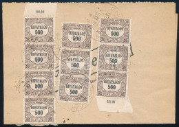 1922 Tértivevény 10 X Hivatalos 500f Bélyeggel / Recorded Delivery With 10 X 500f Franking - Other & Unclassified