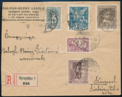 1923 Petőfi Sándor Sor Ajánlott Levélen / Mi 369-373 On Registered Cover - Autres & Non Classés