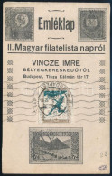 1925 Emléklap A II. Magyar Filatelista Napról Sport Bélyeggel / Souvenir Card - Andere & Zonder Classificatie