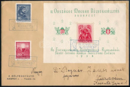 1938 ORBÉK Blokk Első Napi Bélyegzéssel Levélen, Hátoldalán Levélzáróval / Mi Block 2 On FDC - Autres & Non Classés