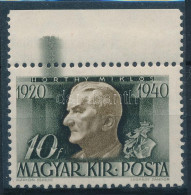 ** 1940 Kormányzói 10f ívszéli Bélyeg Rákelcsíkkal / Mi 627 With Paint Stripe - Altri & Non Classificati