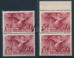 **, * 1940 Kormányzói 20 éves évforduló 2 Db 20f Pár A Kétféle Tévnyomattal / 2 X Mi 628 Pair With Plate Varieties - Sonstige & Ohne Zuordnung