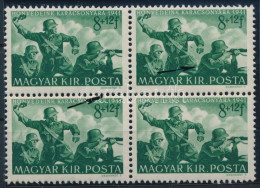 ** 1941 Katona 8+12f Négyestömb Az Ismert Lemezhibával / Mi 682 Block Of 4 With Plate Variety - Other & Unclassified