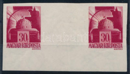 ** 1943 Hadvezérek 30f Vágott ívközéprészes, ívszéli Pár (rozsda) / Mi 736 Imperforate Margin Gutter Pair (stain) - Altri & Non Classificati