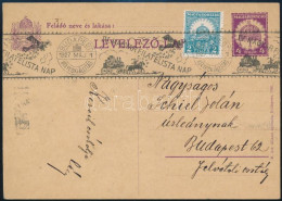 1927 Budapest Helyi Díjkiegészített Díjjegyes Levelezőlap "IV. MAGYAR FILATELISTANAP" Alkalmi Bélyegzéssel / Local PS-ca - Altri & Non Classificati