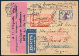 1931 Zeppelin Levelezőlap Friedrichshafenből Magyarországra Zeppelin 2P Bérmentesítéssel, II. Filprok Bélyegkiállítás Cí - Other & Unclassified