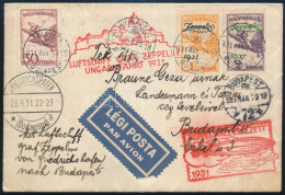 1931 Zeppelin Levél Friedrichshafenből Magyarországra Zeppelin 1P és 2P Bérmentesítéssel / Zeppelin Flight Cover From Fr - Other & Unclassified