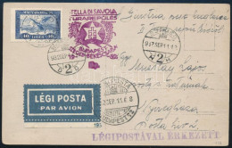 1932 Légi Képeslap "STELLA DI SAVOIA TURAREPÜLÉS / BUDAPEST-SZEGED-BÉKÉSCSABA" Alkalmi Bélyegzéssel / Airmail Postcard - Other & Unclassified