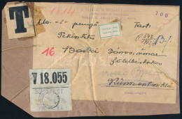 1933 Csomag Előlap Portózva Budapestről Kunszentmiklósra, "Nem Kereste" Címkével Visszaküldve / Parcel Front With Postag - Otros & Sin Clasificación