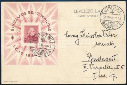 1934 LEHE Blokk Budapest Helyi Levelezőlapon Alkalmi Bélyegzéssel / Mi Block 1 On Local Postcard With Special Postmark - Otros & Sin Clasificación